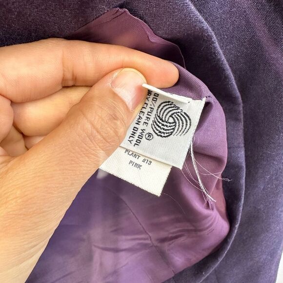 Givenchy Eggplant Purple 100% Wool Cropped Boxy Blazer Double Breast Size S - Picture 12 of 16